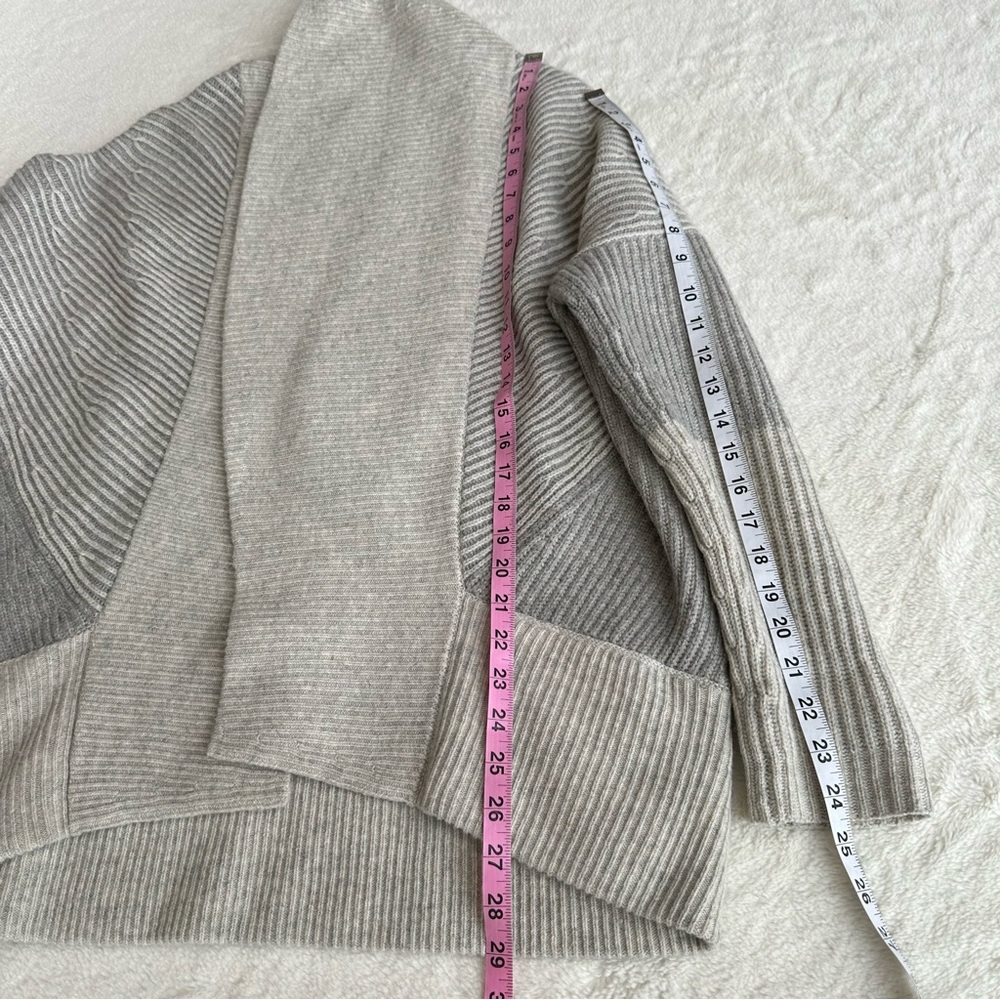 Vince Wool Cashmere Gray Open Front Ribbed Cardigan S - Picture 7 of 12